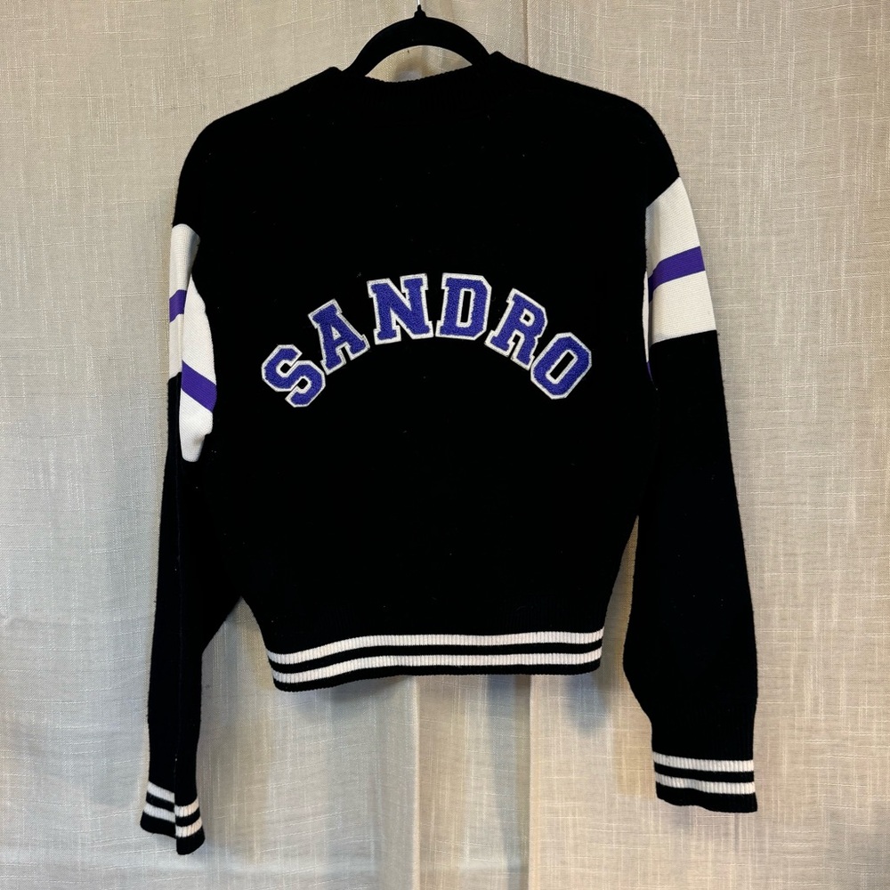 Sandro Ashton Varsity Cardigan in Size 2 - Picture 6 of 10